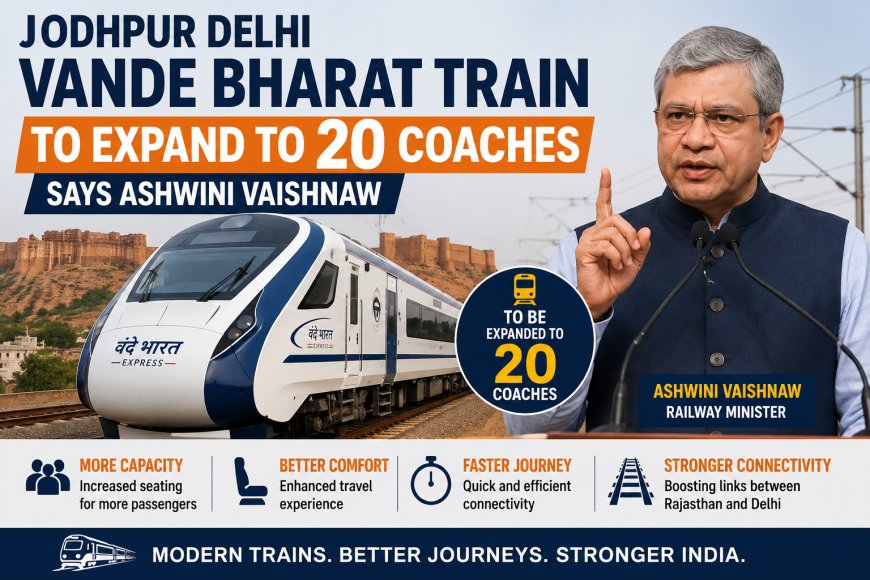 Jodhpur Delhi Vande Bharat Train to Expand to 20 Coaches