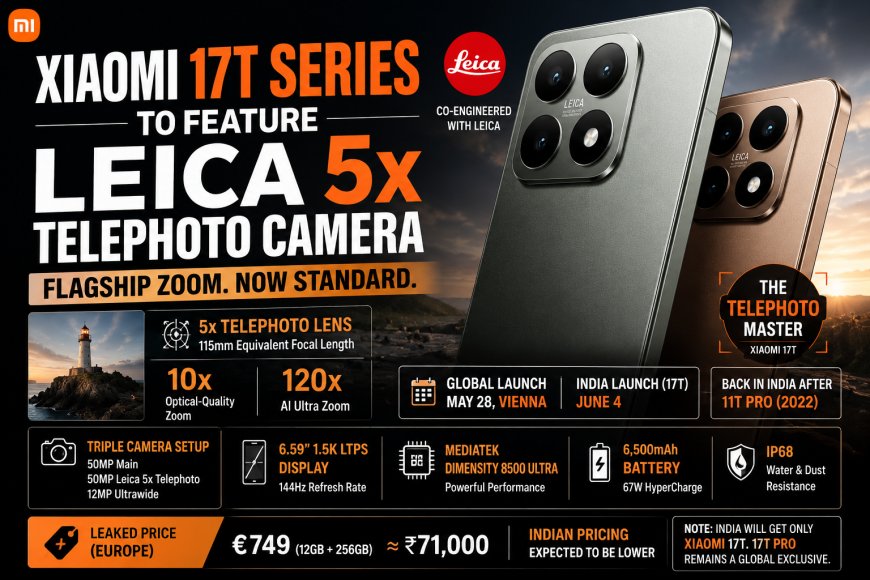 Xiaomi 17T Series to Feature Leica 5x Telephoto Camera