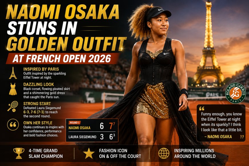 Naomi Osaka Stuns in Golden Outfit at French Open 2026