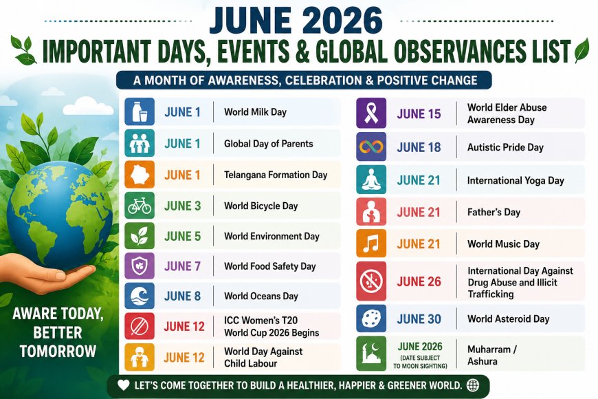 June 2026 Important Days, Events & Global Observances List