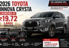 2026 Toyota Innova Crysta Launched at Rs 19.72 Lakh in India