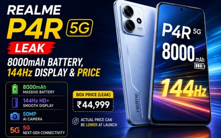 Realme P4R 5G Leak: 8000mAh Battery, 144Hz Display & Price