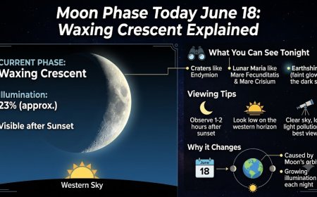 Moon Phase Today June 18: Waxing Crescent Explained