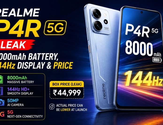 Realme P4R 5G Leak: 8000mAh Battery, 144Hz Display & Price