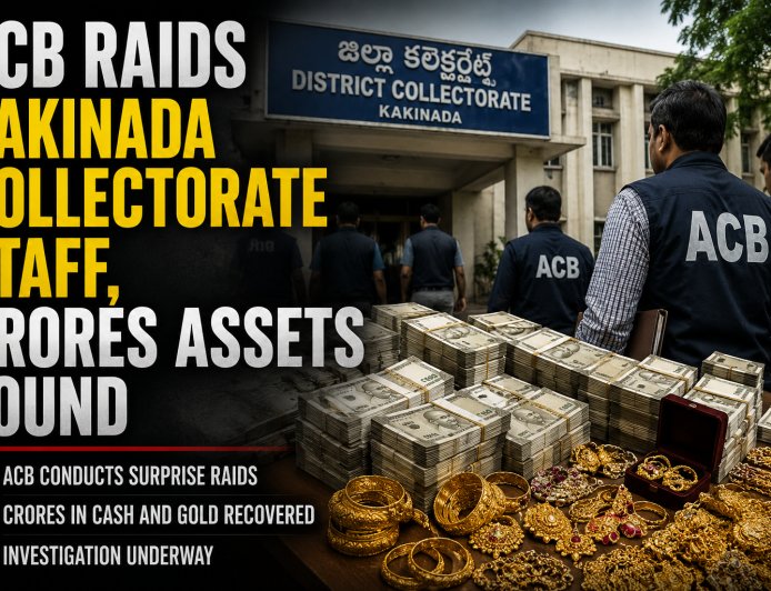 ACB Raids Kakinada Collectorate Staff, Crores Assets Found