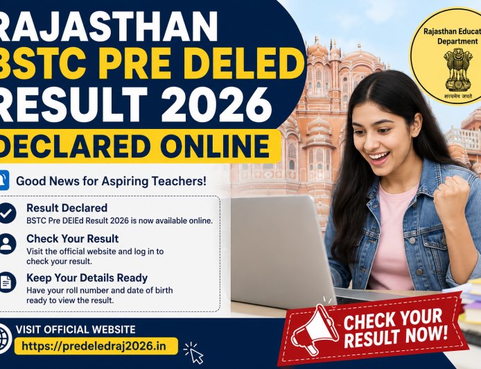 Rajasthan BSTC Pre DElEd Result 2026 Declared Online