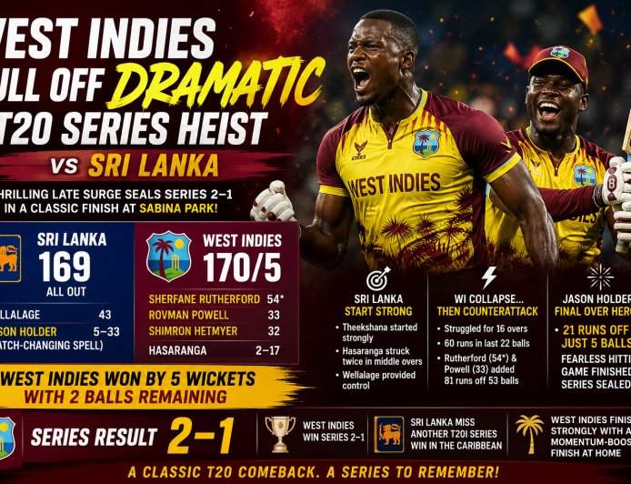 West Indies Pull Off Dramatic T20 Series Heist vs Sri Lanka