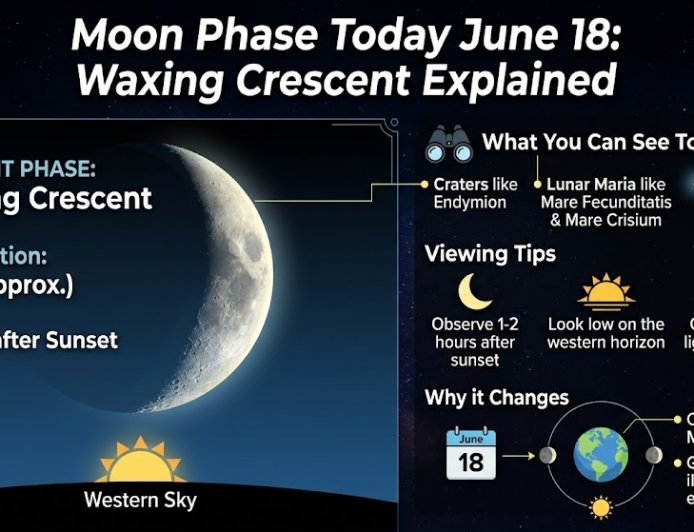 Moon Phase Today June 18: Waxing Crescent Explained