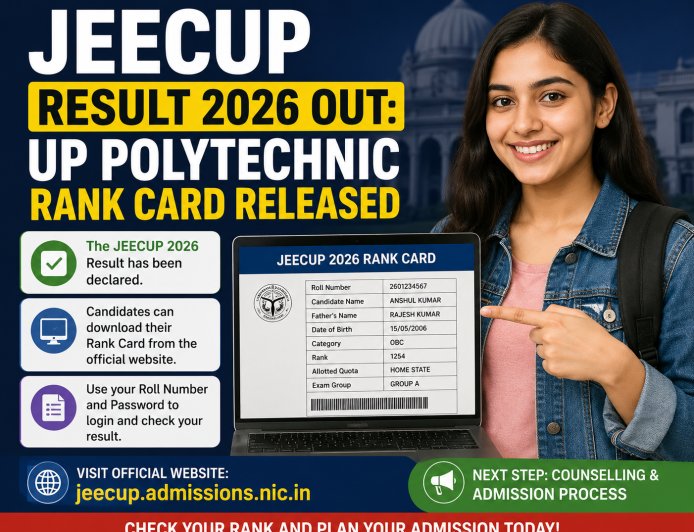 JEECUP Result 2026 Out: UP Polytechnic Rank Card Released