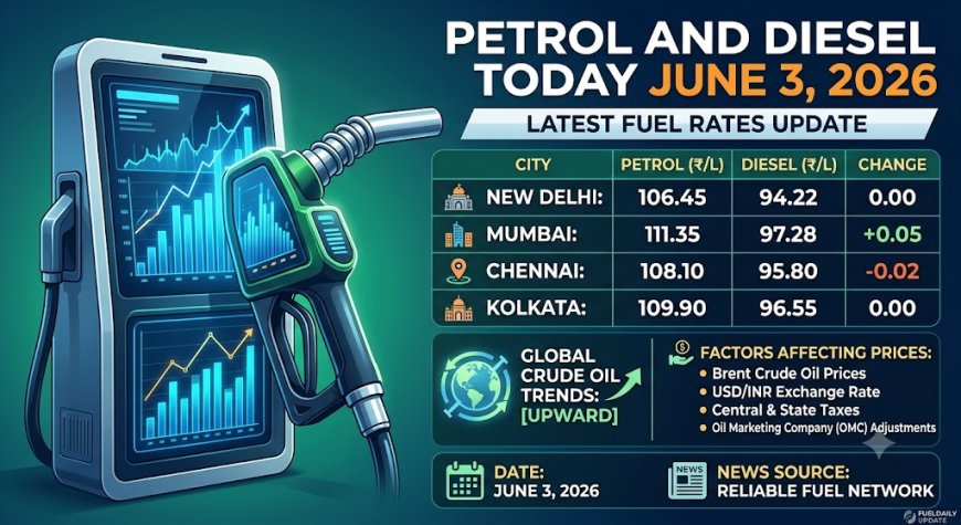 Petrol and Diesel Prices Today June 3, 2026: Latest Fuel Rates Update