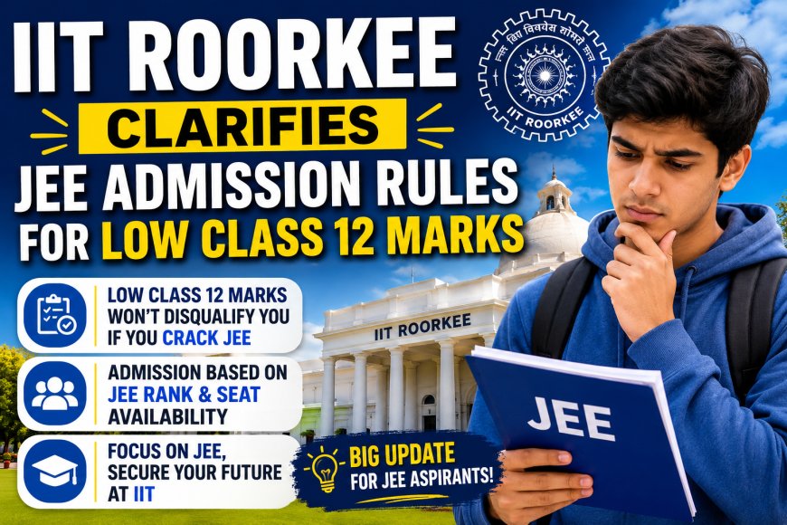 IIT Roorkee Clarifies JEE Admission Rules for Low Class 12 Marks