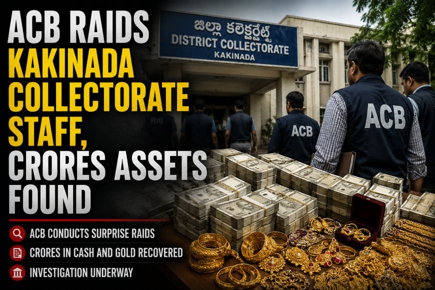 ACB Raids Kakinada Collectorate Staff, Crores Assets Found