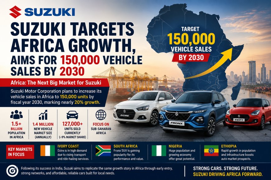 Suzuki Targets Africa Growth, Aims for 150,000 Vehicle Sales by 2030