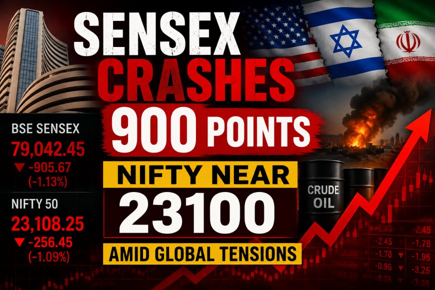 Sensex Crashes 900 Points, Nifty Near 23100 Amid Global Tensions