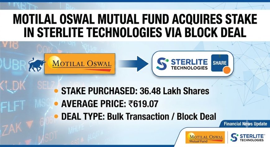 Motilal Oswal Buys Stake in Sterlite Tech via Block Deal