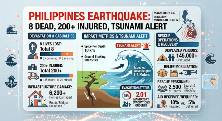 Philippines Earthquake: 8 Dead, 200+ Injured, Tsunami Alert