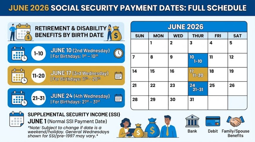 June 2026 Social Security Payment Dates: Full Schedule