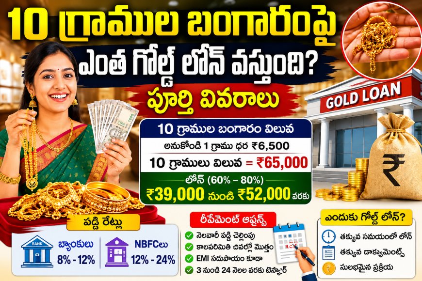 10 గ్రాముల బంగారంపై ఎంత గోల్డ్ లోన్ వస్తుంది? పూర్తి వివరాలు