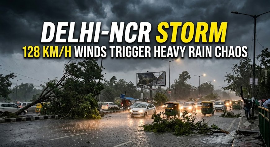 Delhi-NCR Storm: 128 KM/H Winds Trigger Heavy Rain Chaos