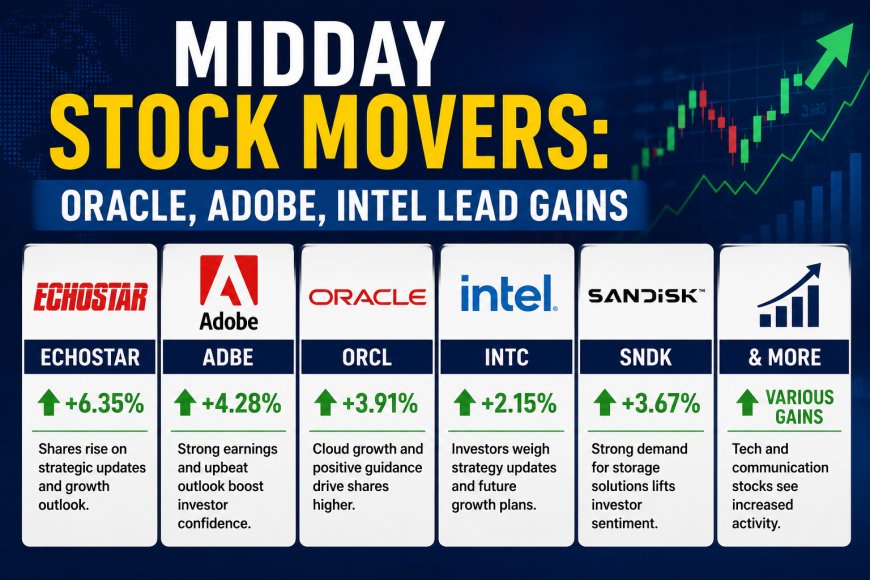 Midday Stock Movers: Oracle, Adobe, Intel Lead Gains