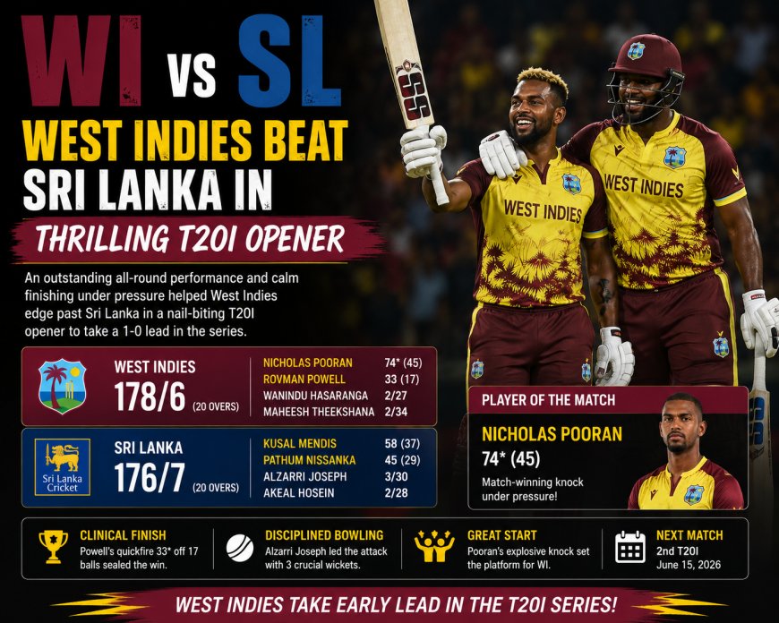 WI vs SL: West Indies Beat Sri Lanka in Thrilling T20I Opener