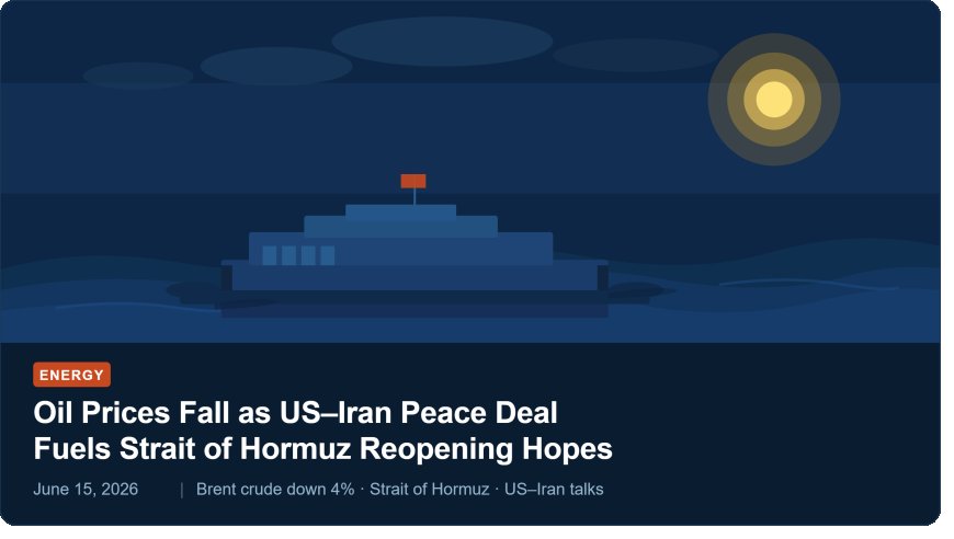 Oil Prices Fall as US–Iran Peace Deal Fuels Strait