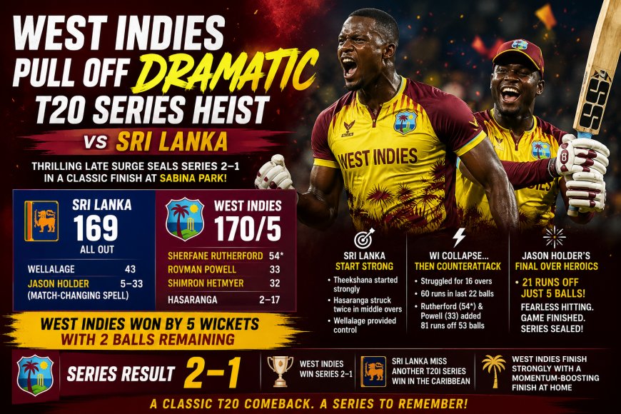 West Indies Pull Off Dramatic T20 Series Heist vs Sri Lanka