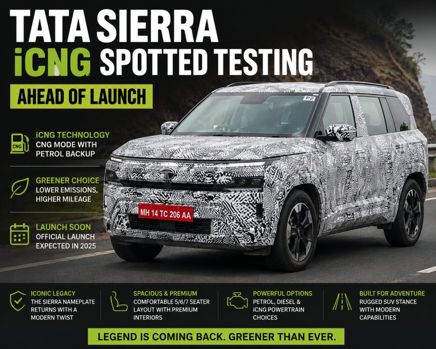 Tata Sierra iCNG Spotted Testing Ahead of Launch