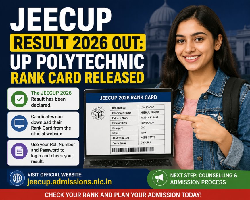 JEECUP Result 2026 Out: UP Polytechnic Rank Card Released